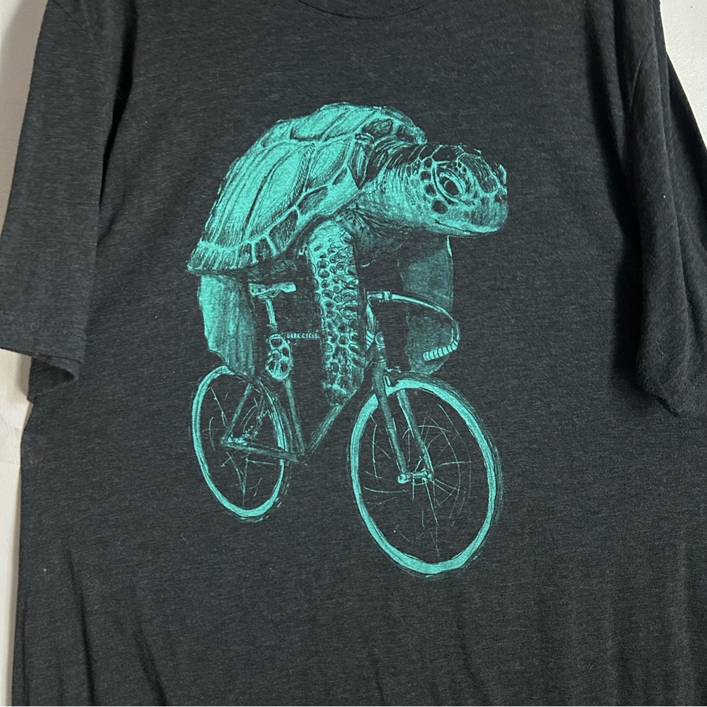 Turtle on Bicycle Graphic T-Shirt